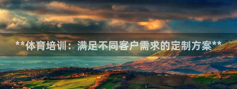 尊龙凯时正规吗：**体育培训：满足不同客户需求的定制